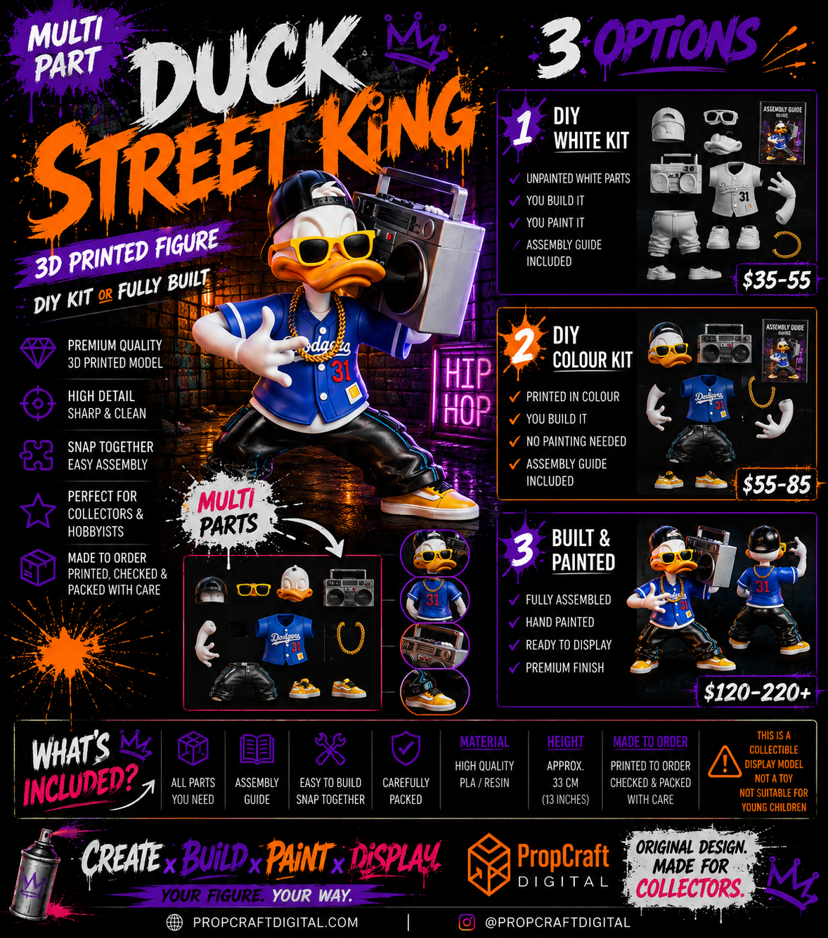 Duck Street King 3D Printed Figure Kit