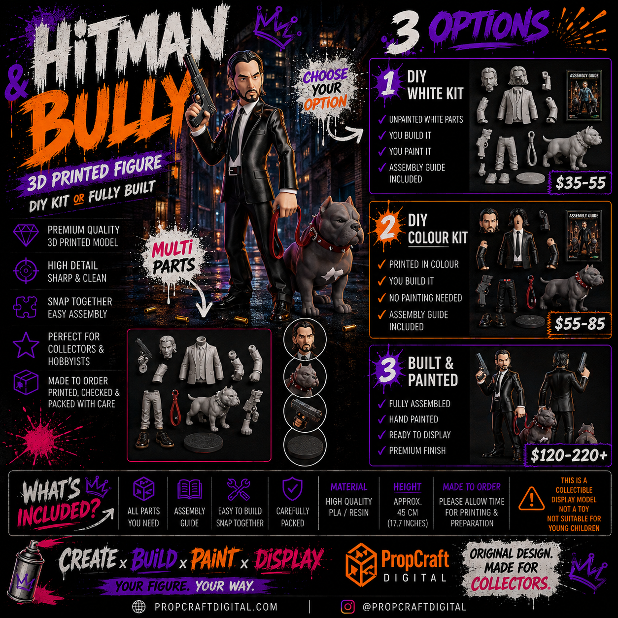 Hitman & Bully 3D Printed Figure Kit