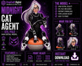 Black Feline Thief Woman Statue STL File | 3D Printable Feline Thief Figure | High Detail Model (Digital Download)
