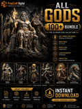 Gods Statue STL Bundle | Mythology Religious Sculpture 3D Print Collection (Digital Download)