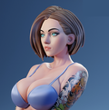 Jill Valentine 3D printed statue