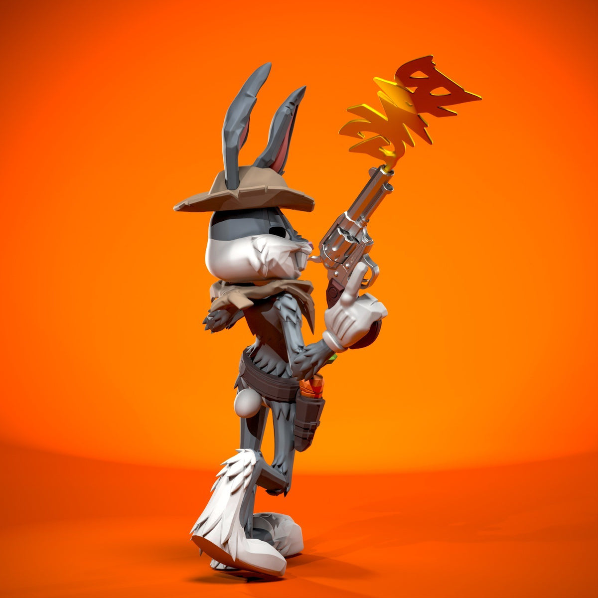 Bugs Bunny Wild West Looney Tunes Fan Art Figure Full Colour 3D Printed Statue
