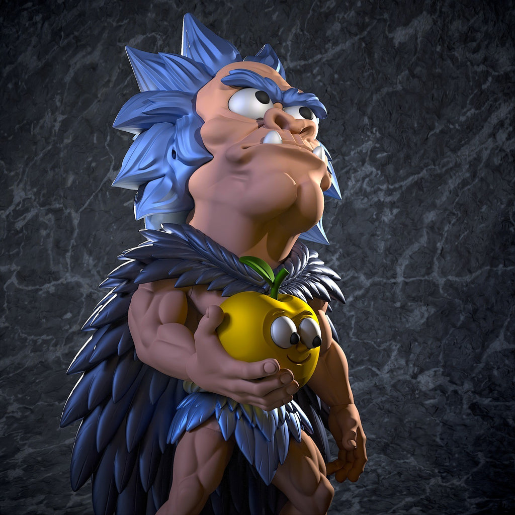 Primal Rick and Morty Fan Art Figure Full Colour 3D Printed Statue