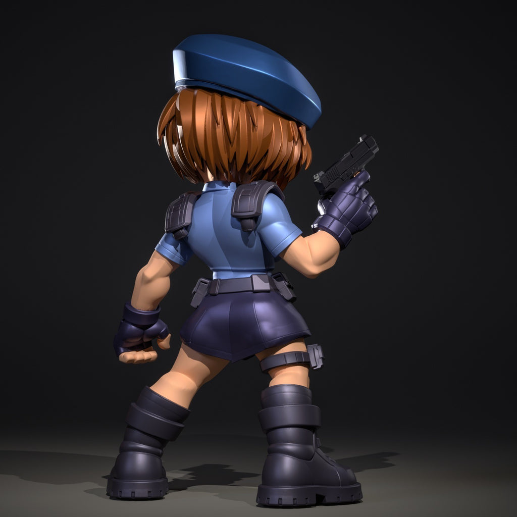 Jill Valentine Resident Evil Fan Art Figure Full Colour 3D Printed Statue
