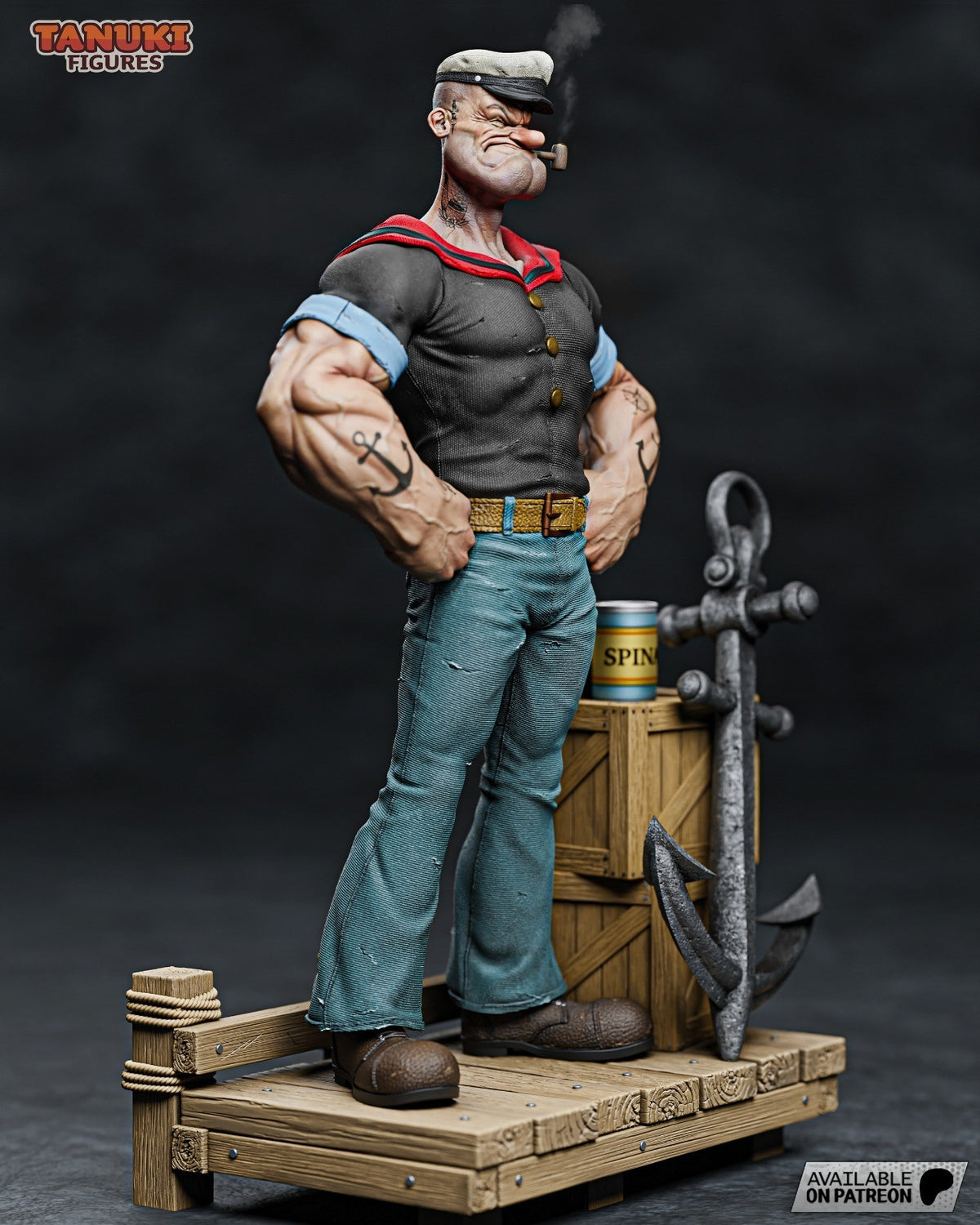 Popeye 3D Printed Garage Kit Figure