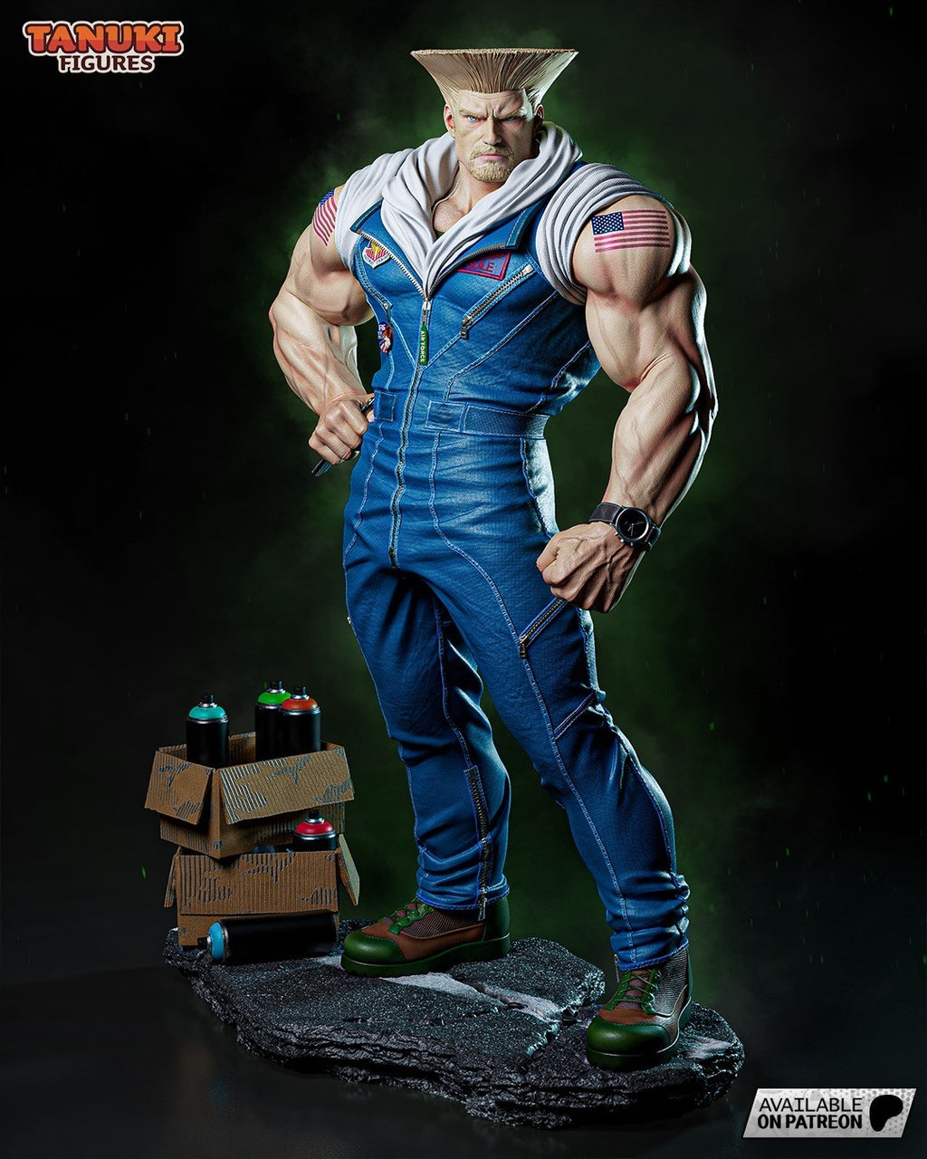 Guile (Street Fighter) 3D Printed Garage Kit Figure