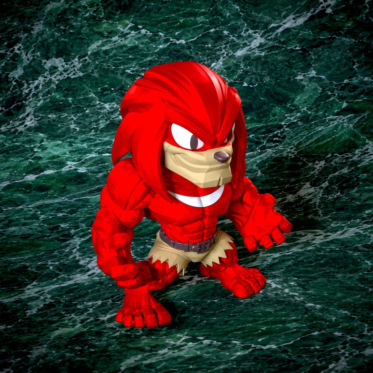 Knuckles x Red Hulk Sonic Fan Art Figure Full Colour 3D Printed Statue