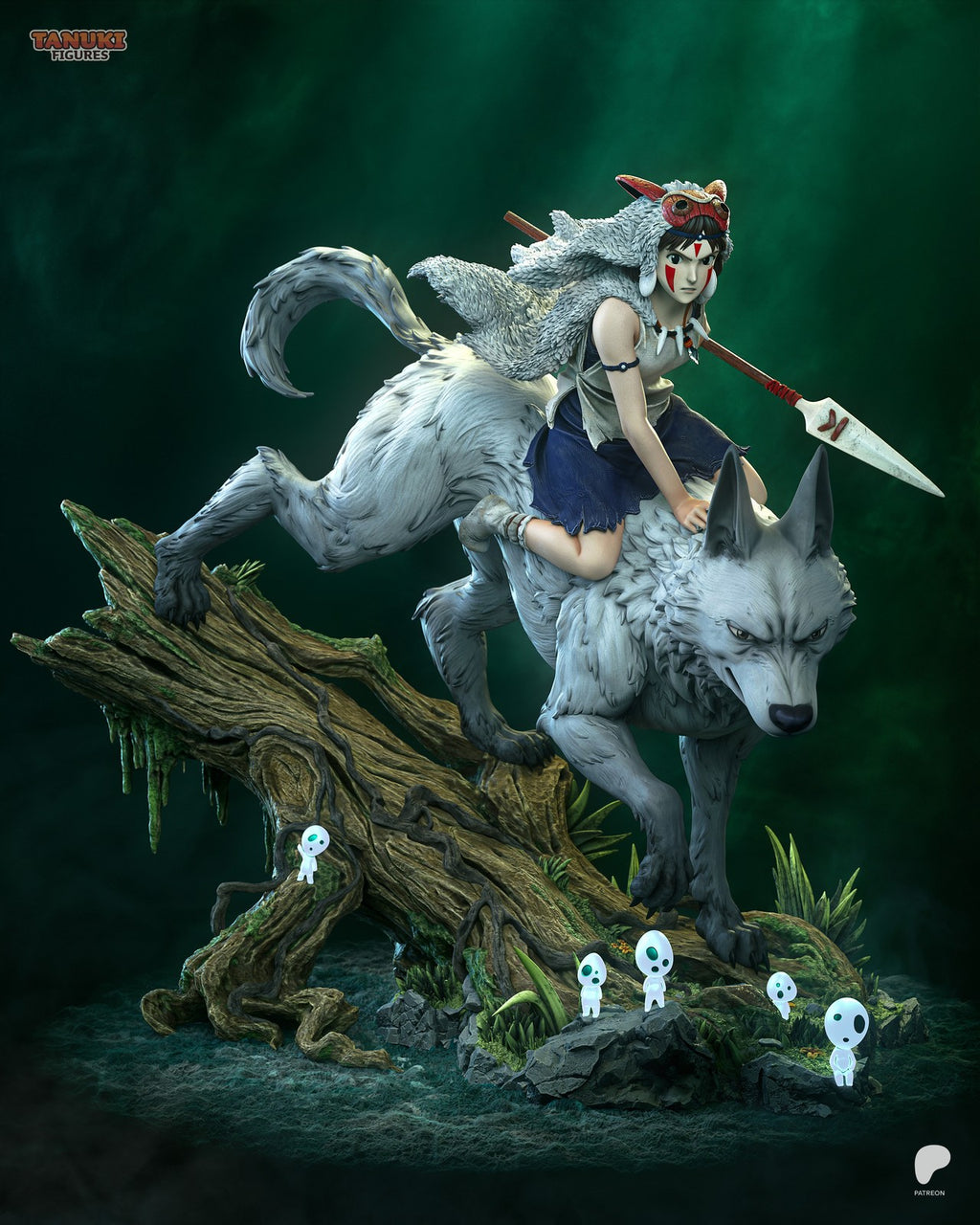 San (Princess Mononoke) 3D Printed Garage Kit Figure