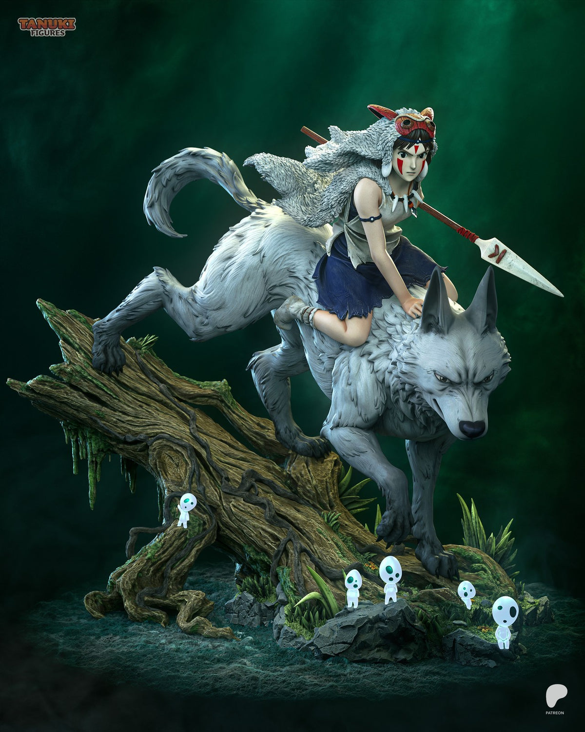 San (Princess Mononoke) 3D Printed Garage Kit Figure
