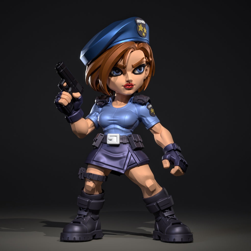 Jill Valentine Resident Evil Fan Art Figure Full Colour 3D Printed Statue