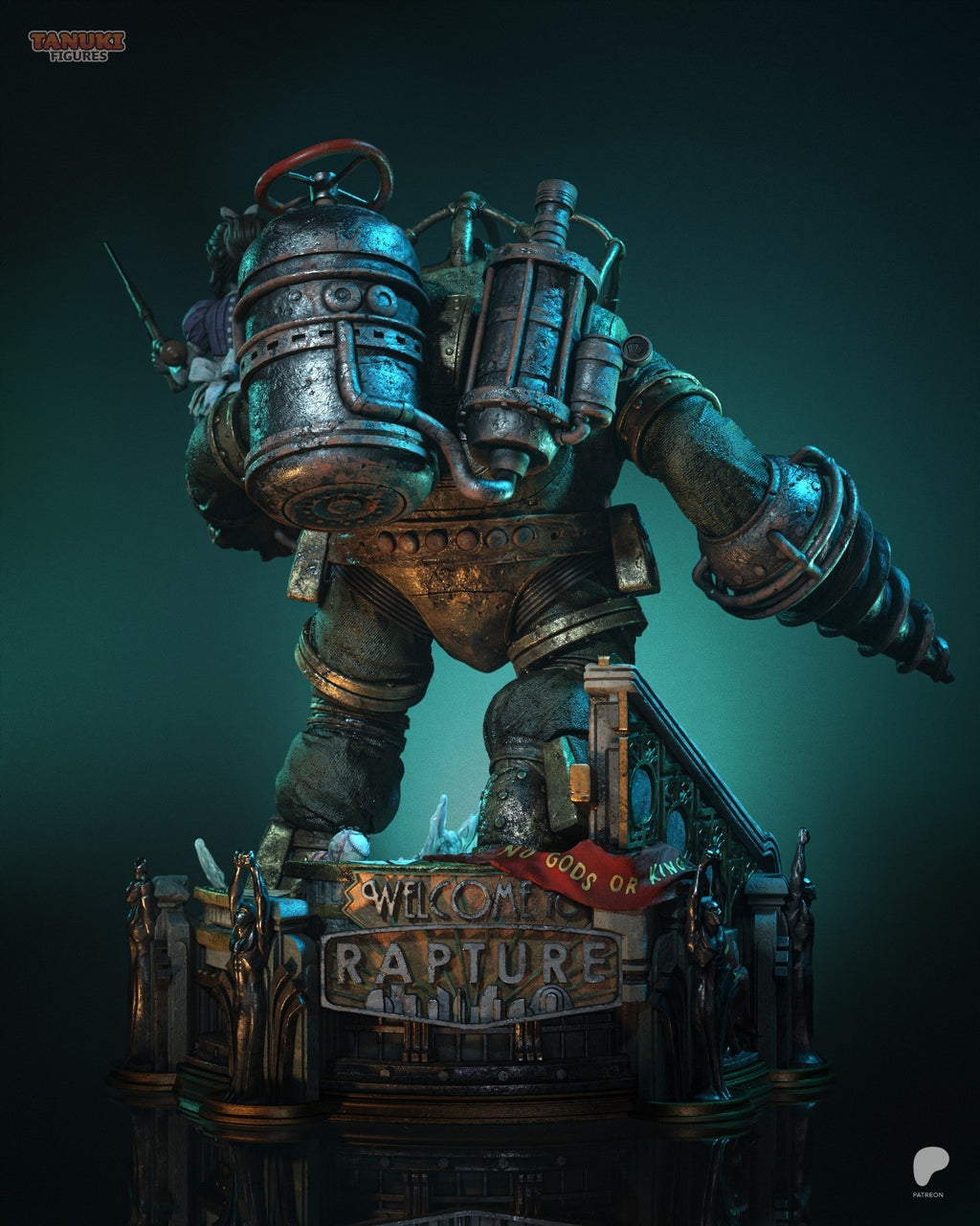 Big Daddy & Little Sister (BioShock) 3D Printed Garage Kit Figure