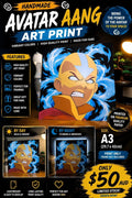 Avatar Aang Art Print Handmade Wall Decor