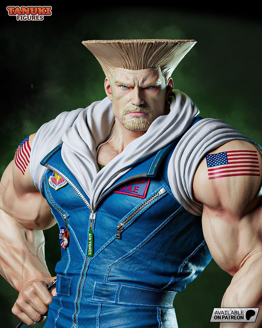 Guile (Street Fighter) 3D Printed Garage Kit Figure