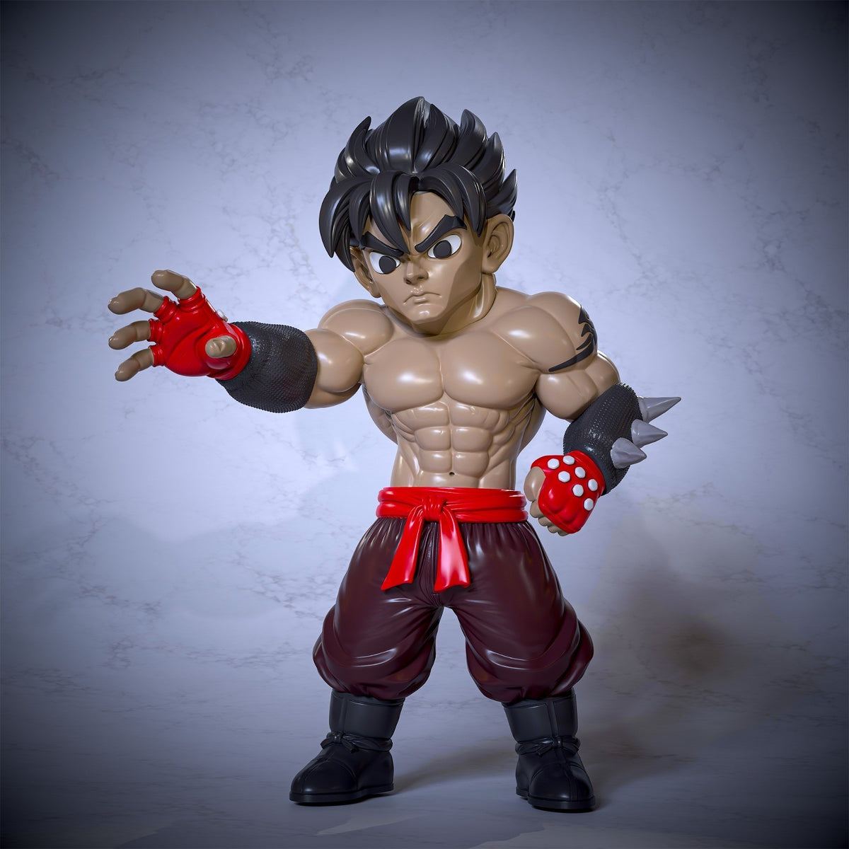 Jin Kazama Tekken Fan Art Figure Full Colour 3D Printed Statue