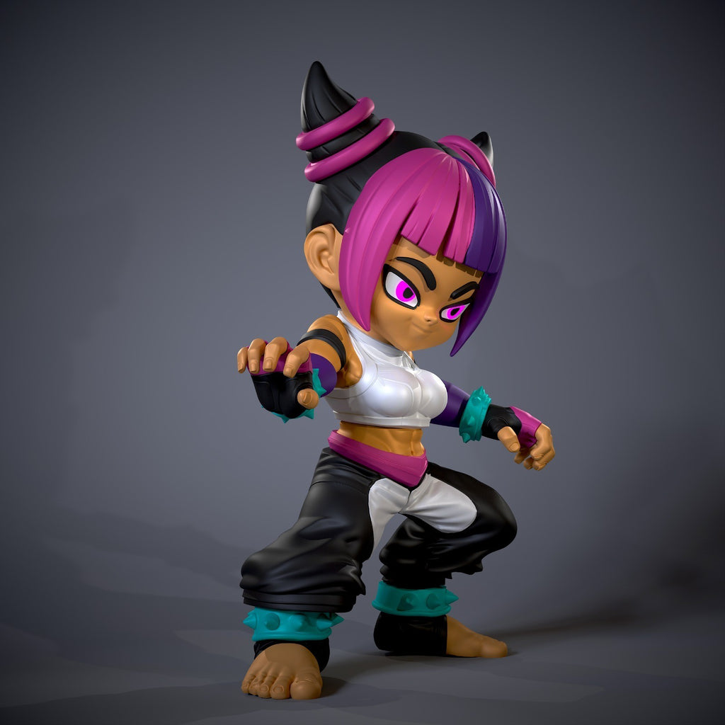 Juri Street Fighter Fan Art Figure Full Colour 3D Printed Statue