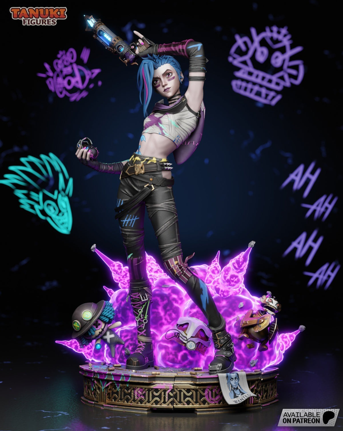 Jinx (Arcane) 3D Printed Garage Kit Figure