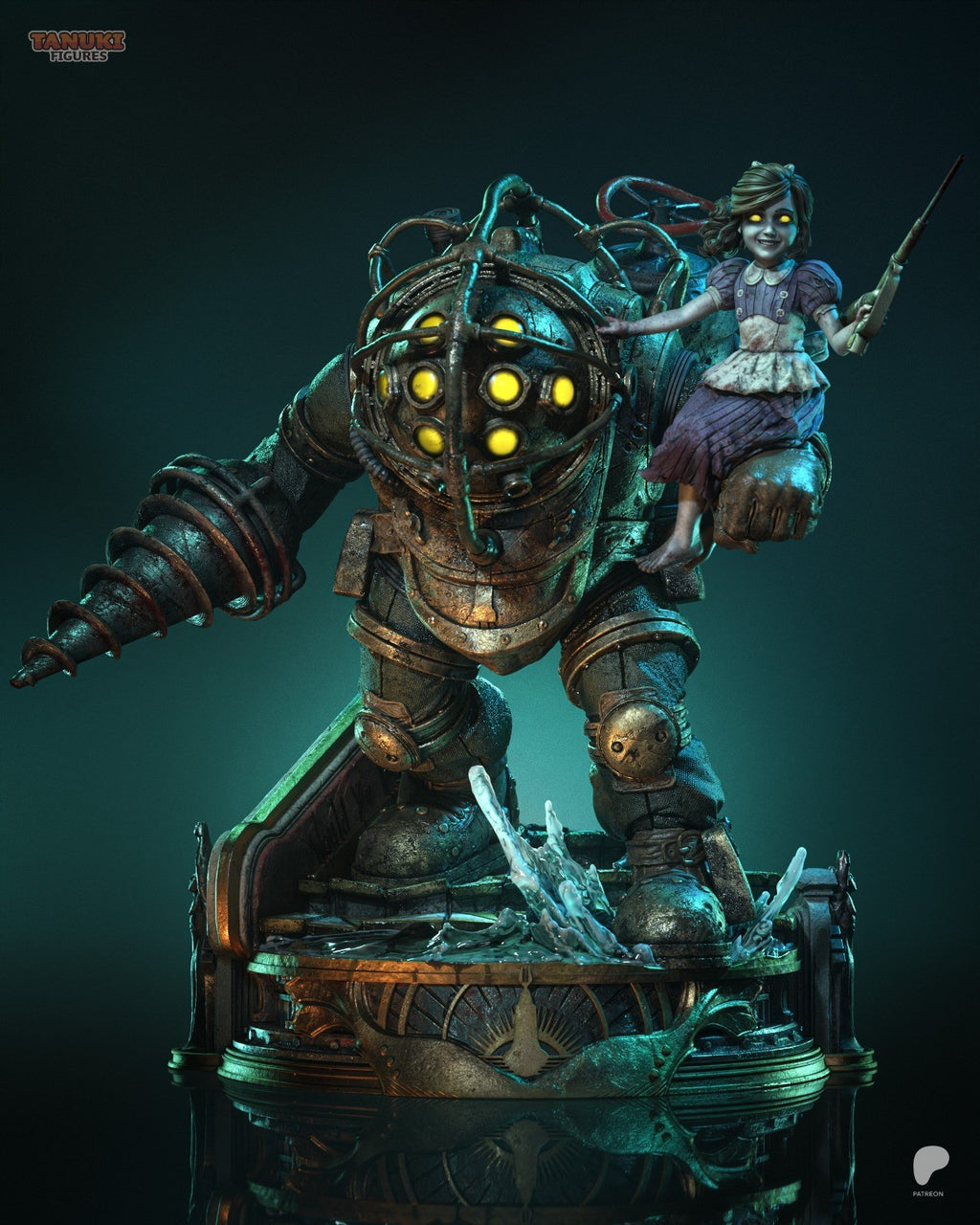 Big Daddy & Little Sister (BioShock) 3D Printed Garage Kit Figure