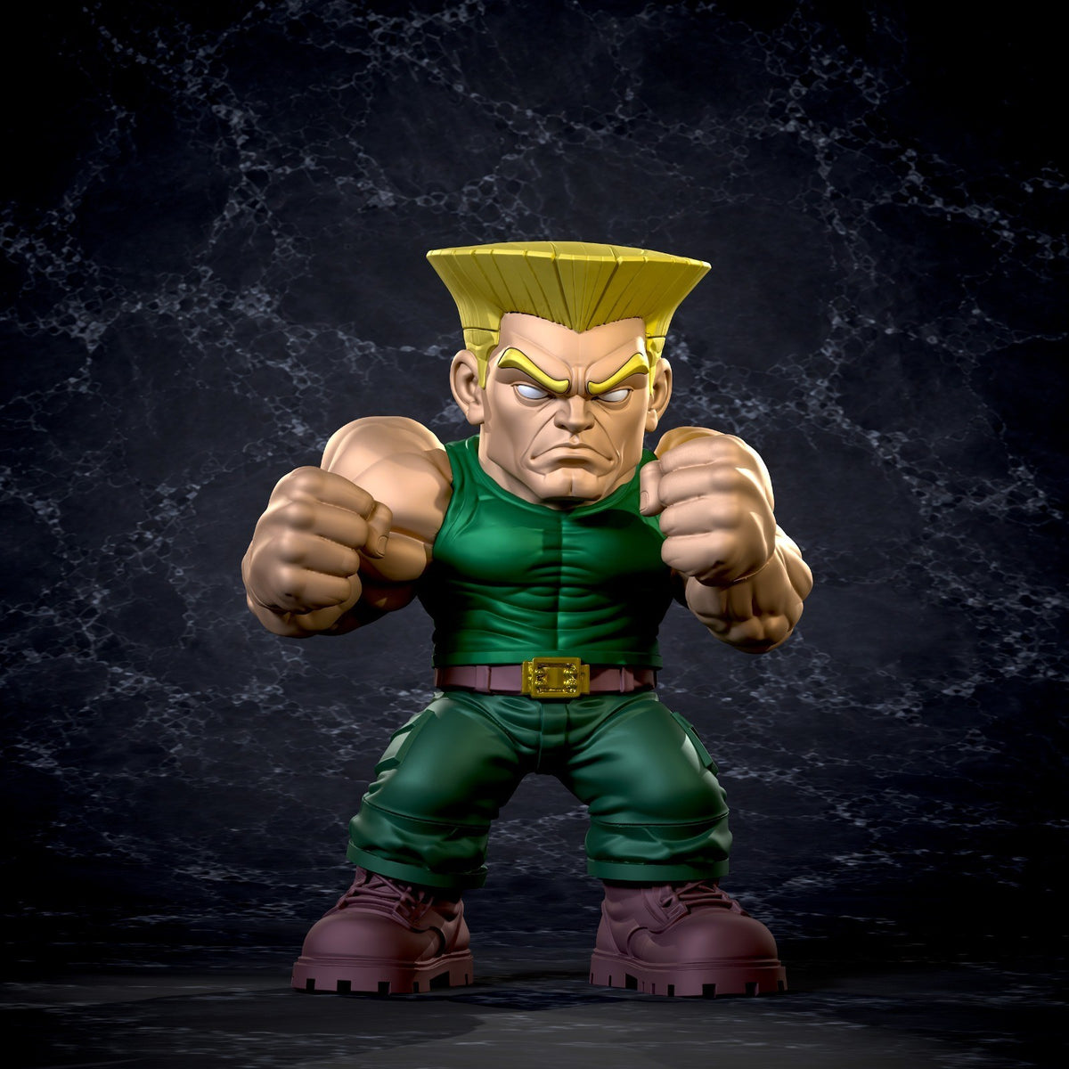 Guile Street Fighter Fan Art Figure Full Colour 3D Printed Statue