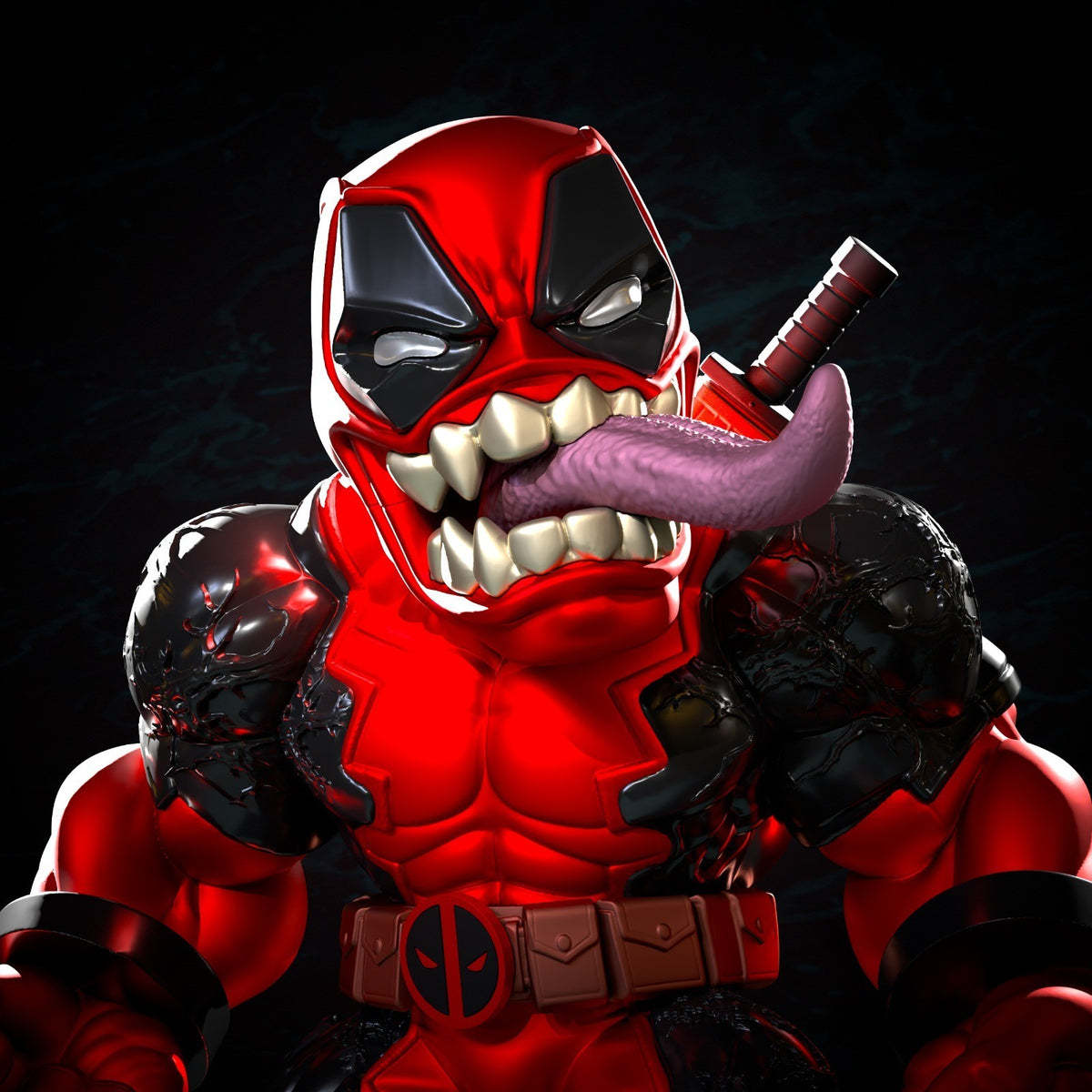 Venompool Marvel Fan Art Figure Full Colour 3D Printed Statue