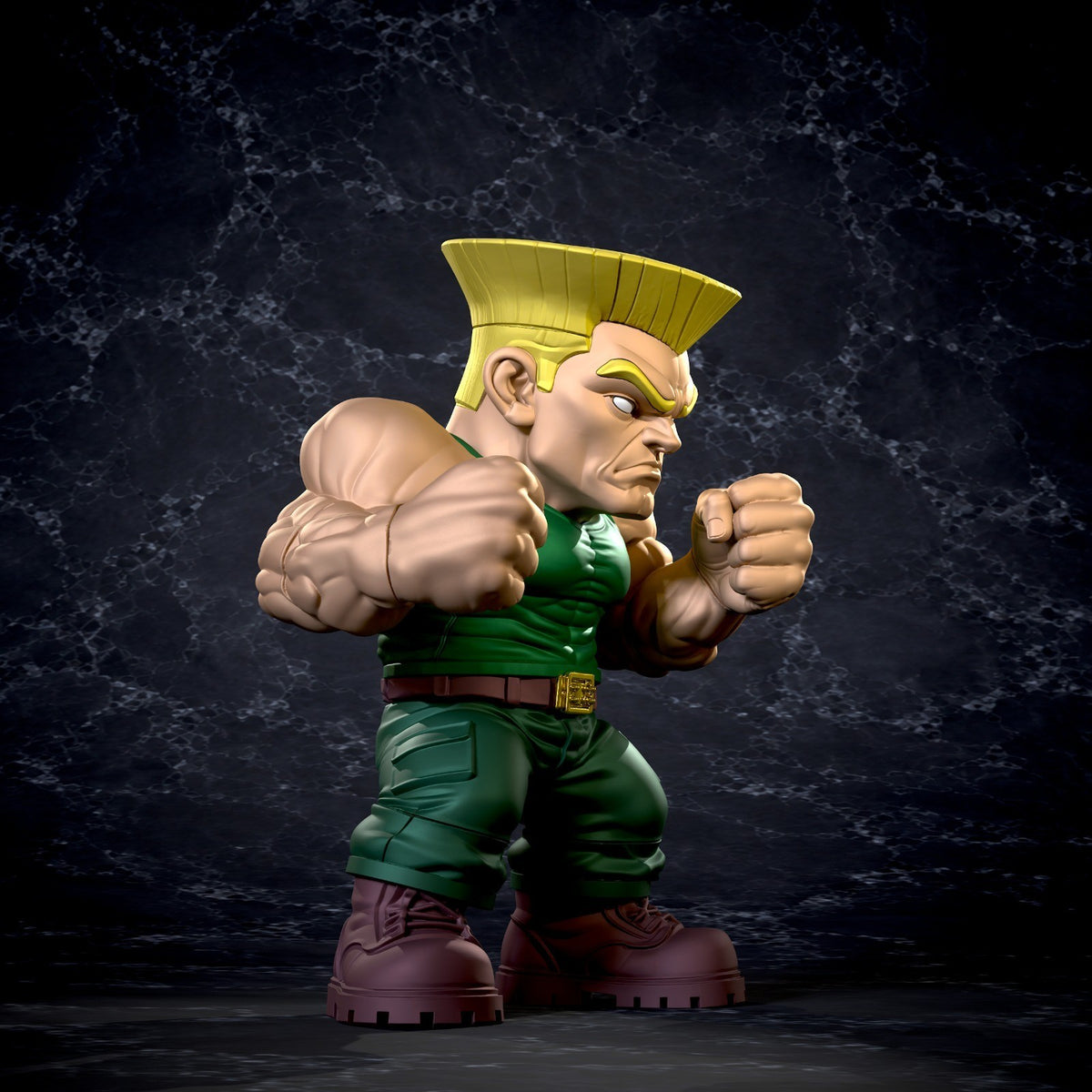 Guile Street Fighter Fan Art Figure Full Colour 3D Printed Statue