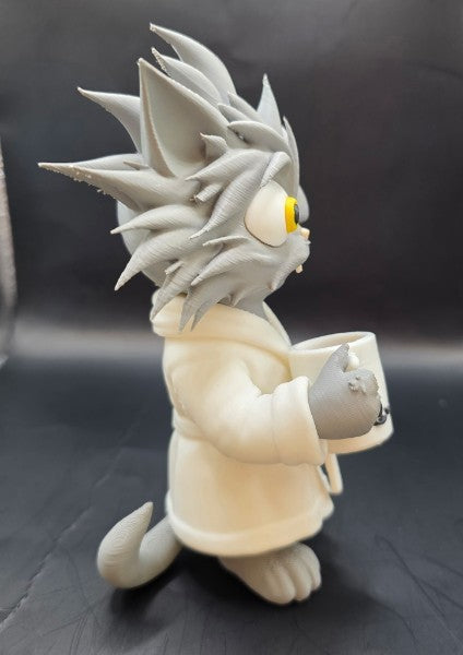 Tired Morning Cat Figure