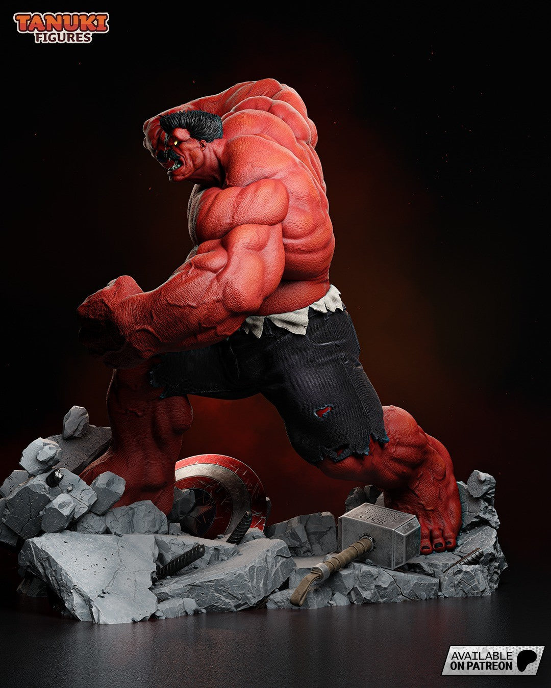 Red Hulk (Marvel) 3D Printed Garage Kit Figure