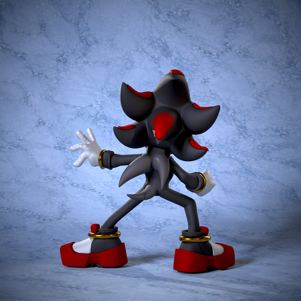 Shadow the Hedgehog Sonic Fan Art Figure Full Colour 3D Printed Statue