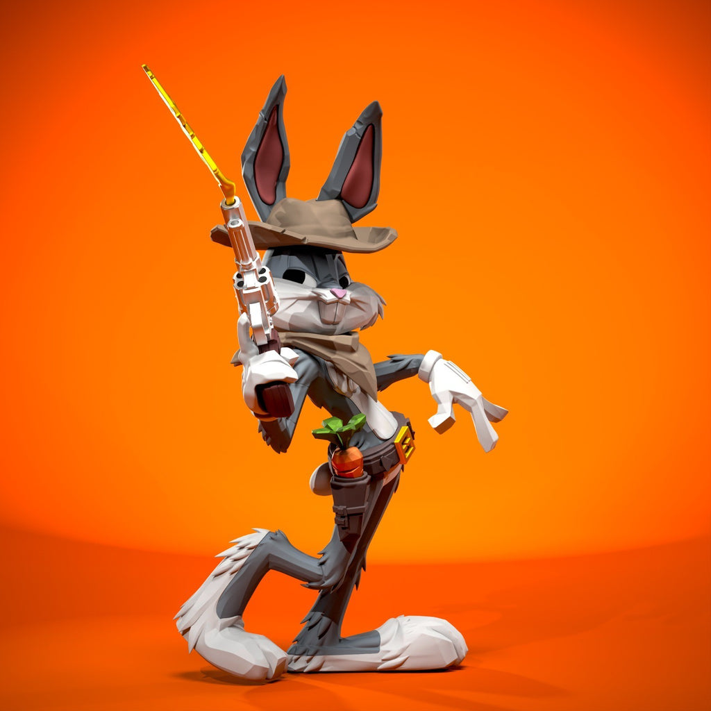 Bugs Bunny Wild West Looney Tunes Fan Art Figure Full Colour 3D Printed Statue