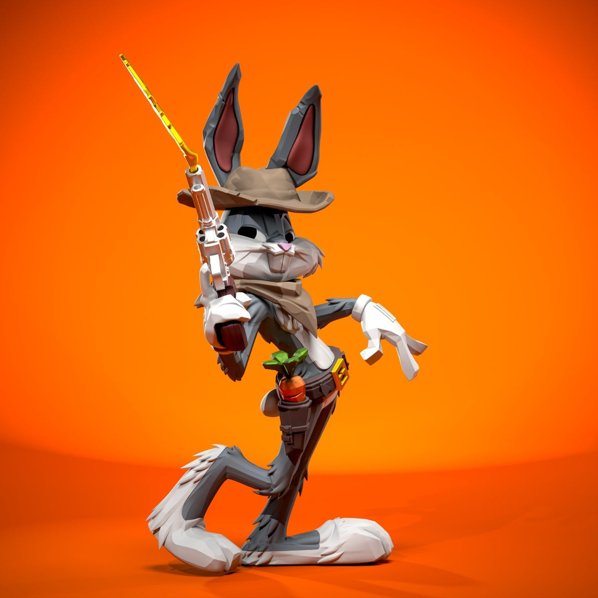 Bugs Bunny Wild West Looney Tunes Fan Art Figure Full Colour 3D Printed Statue