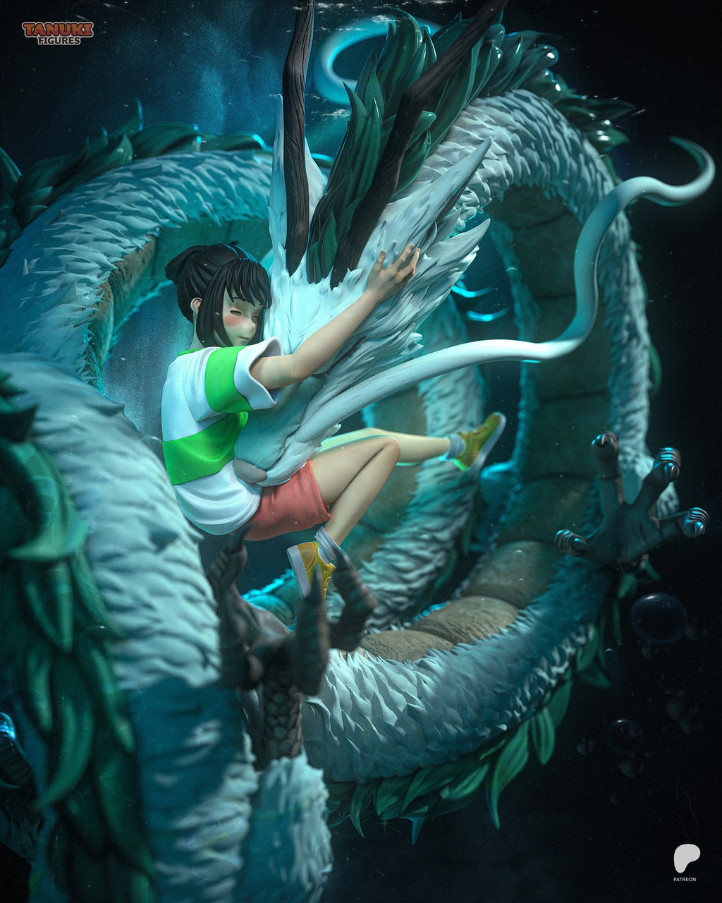 Chihiro & Haku (Spirited Away) 3D Printed Garage Kit Figure