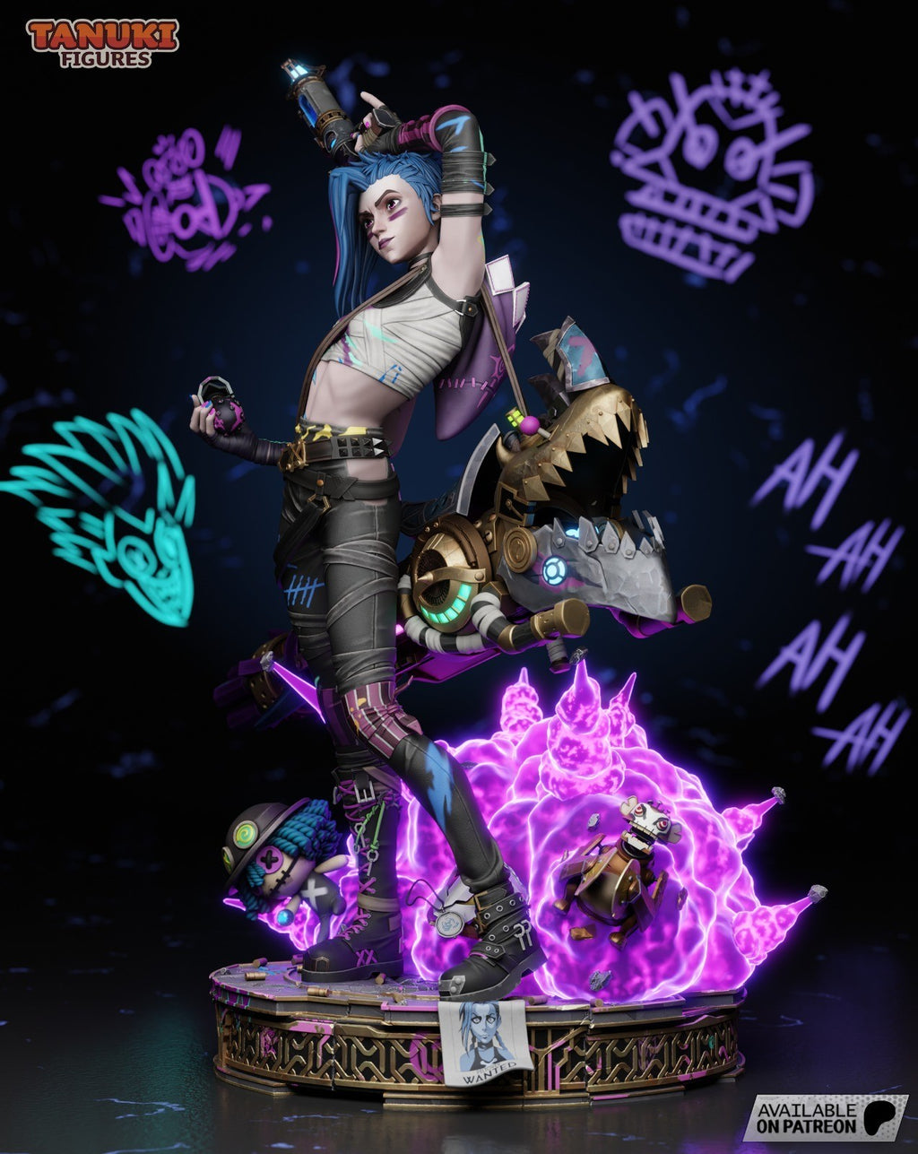 Jinx (Arcane) 3D Printed Garage Kit Figure