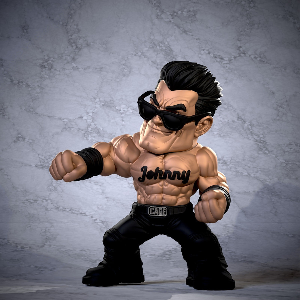 Johnny Cage Mortal Kombat Fan Art Figure Full Colour 3D Printed Statue