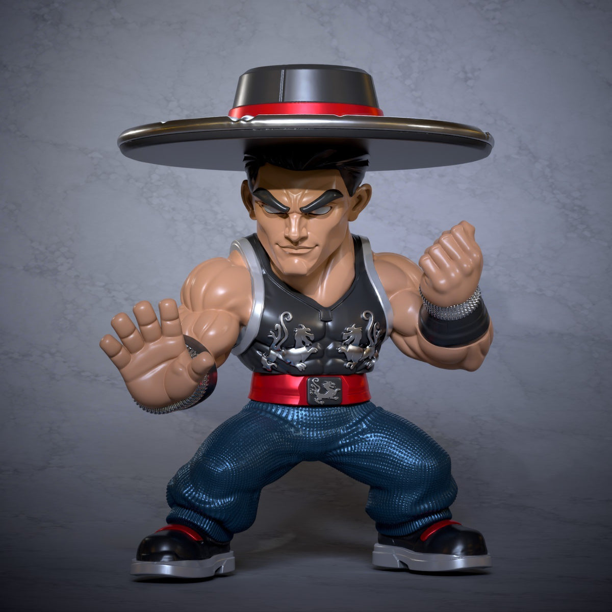 Kung Lao Mortal Kombat Fan Art Figure Full Colour 3D Printed Statue