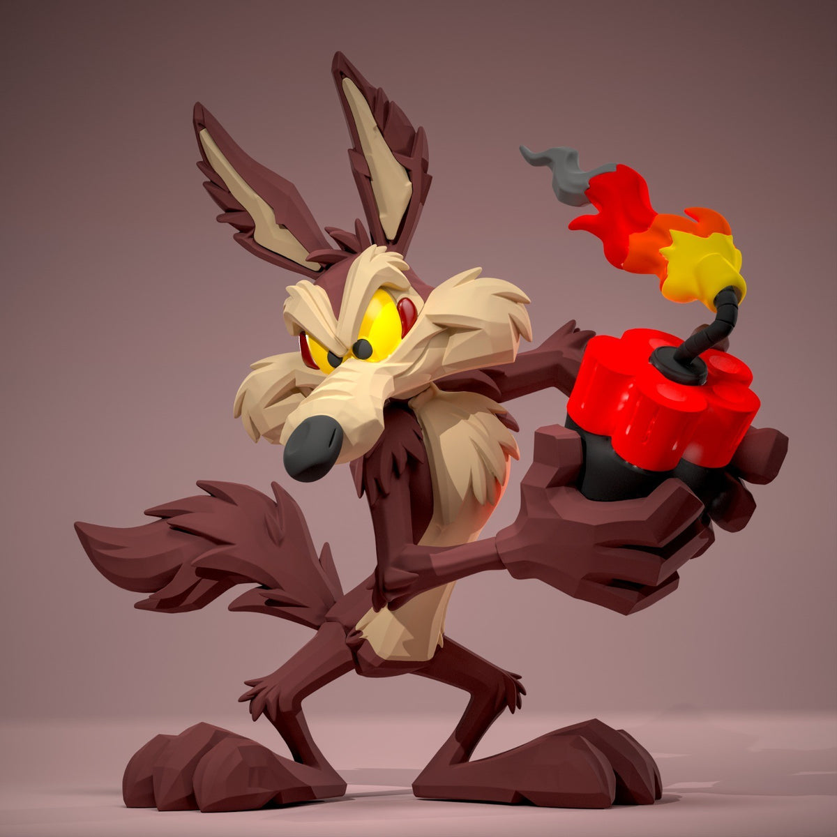 Wile E. Coyote Looney Tunes Fan Art Figure Full Colour 3D Printed Statue