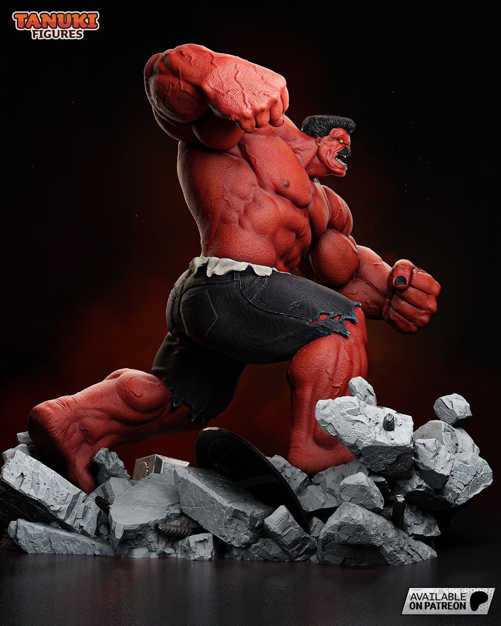 Red Hulk (Marvel) 3D Printed Garage Kit Figure