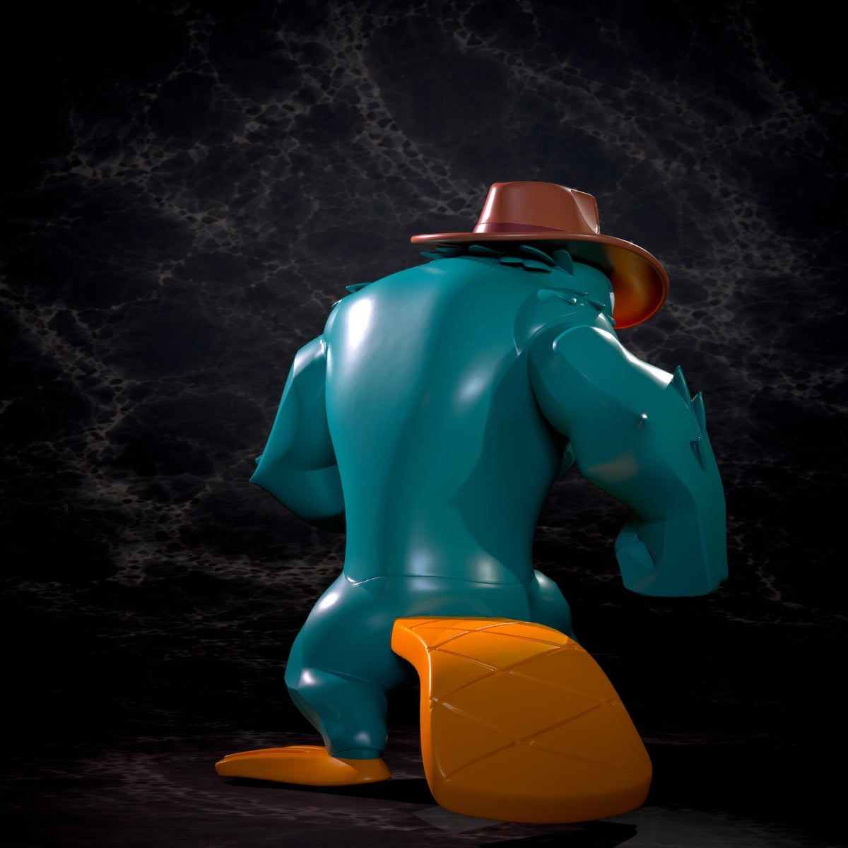 Perry the Platypus Phineas and Ferb Fan Art Figure Full Colour 3D Printed Statue