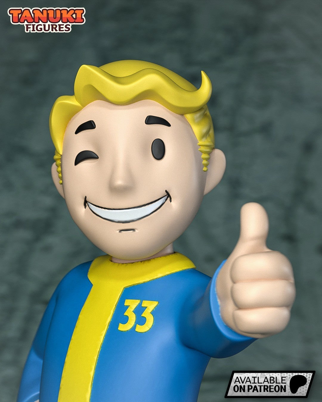 Vault Boy Toon (Fallout) 3D Printed Garage Kit Figure