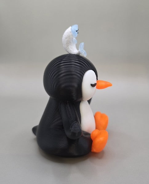 Zen Meditating Penguin Figure