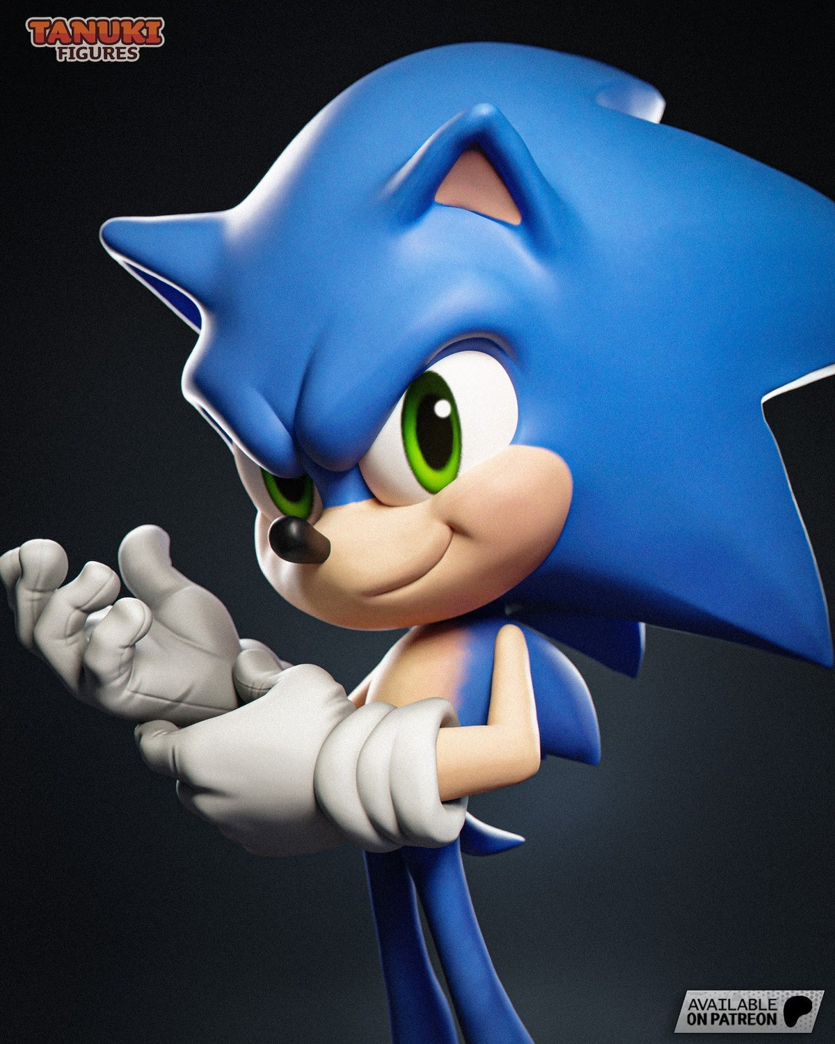 Sonic Toon (Sonic) 3D Printed Garage Kit Figure