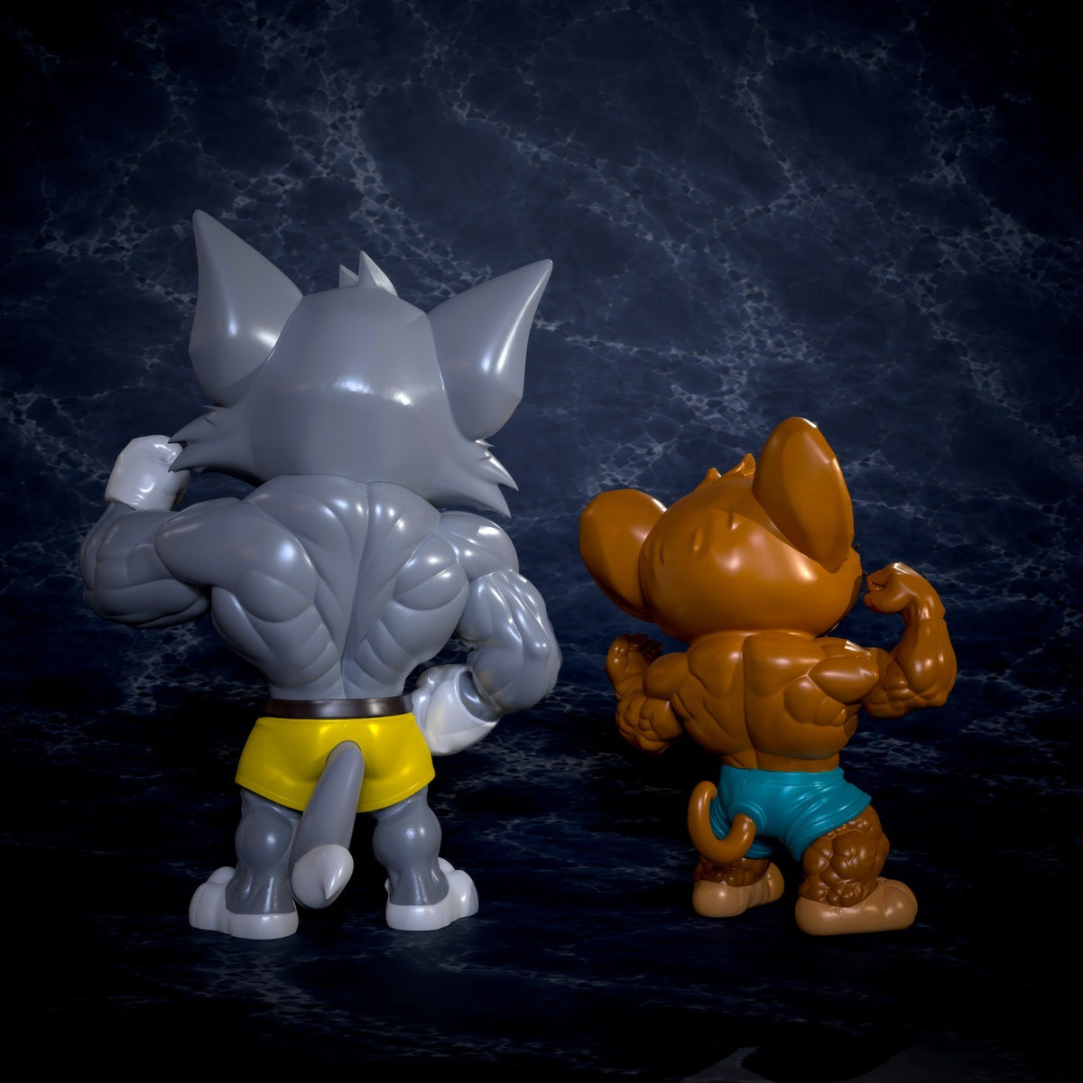 Tom and Jerry Summer Vibes Fan Art Figure Full Colour 3D Printed Statue