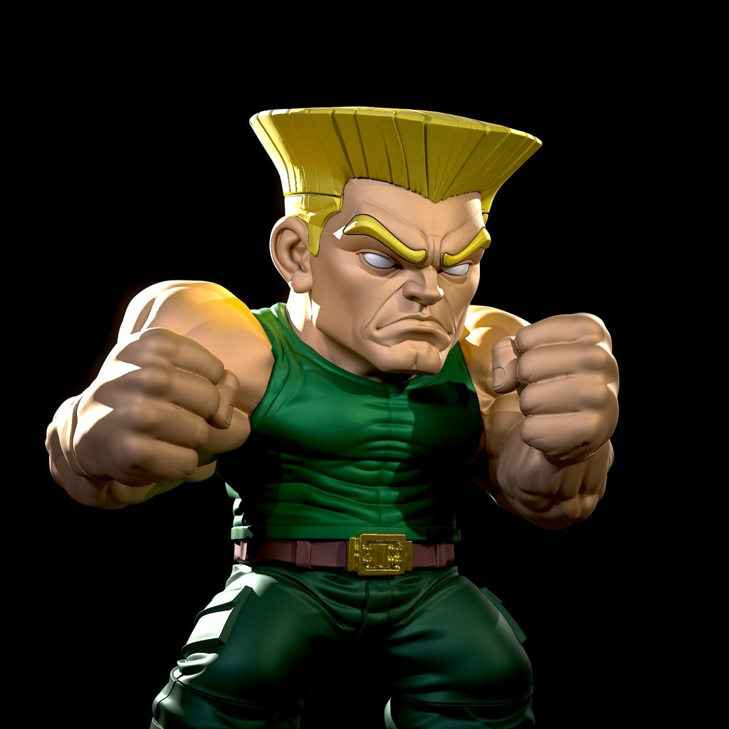 Guile Street Fighter Fan Art Figure Full Colour 3D Printed Statue