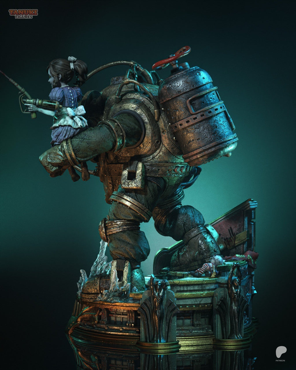 Big Daddy & Little Sister (BioShock) 3D Printed Garage Kit Figure