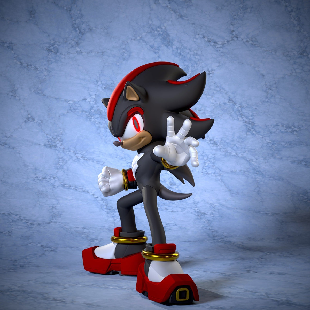 Shadow the Hedgehog Sonic Fan Art Figure Full Colour 3D Printed Statue