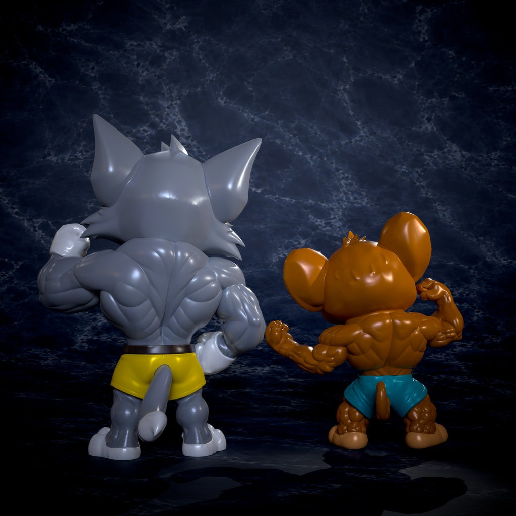 Tom and Jerry Summer Vibes Fan Art Figure Full Colour 3D Printed Statue