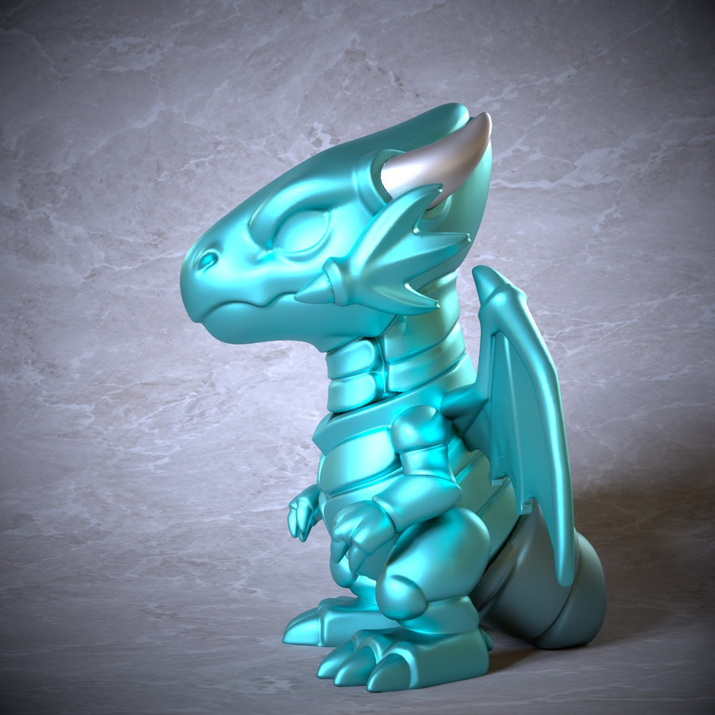 Blue-Eyes White Dragon Yu-Gi-Oh Fan Art Figure Full Colour 3D Printed Statue