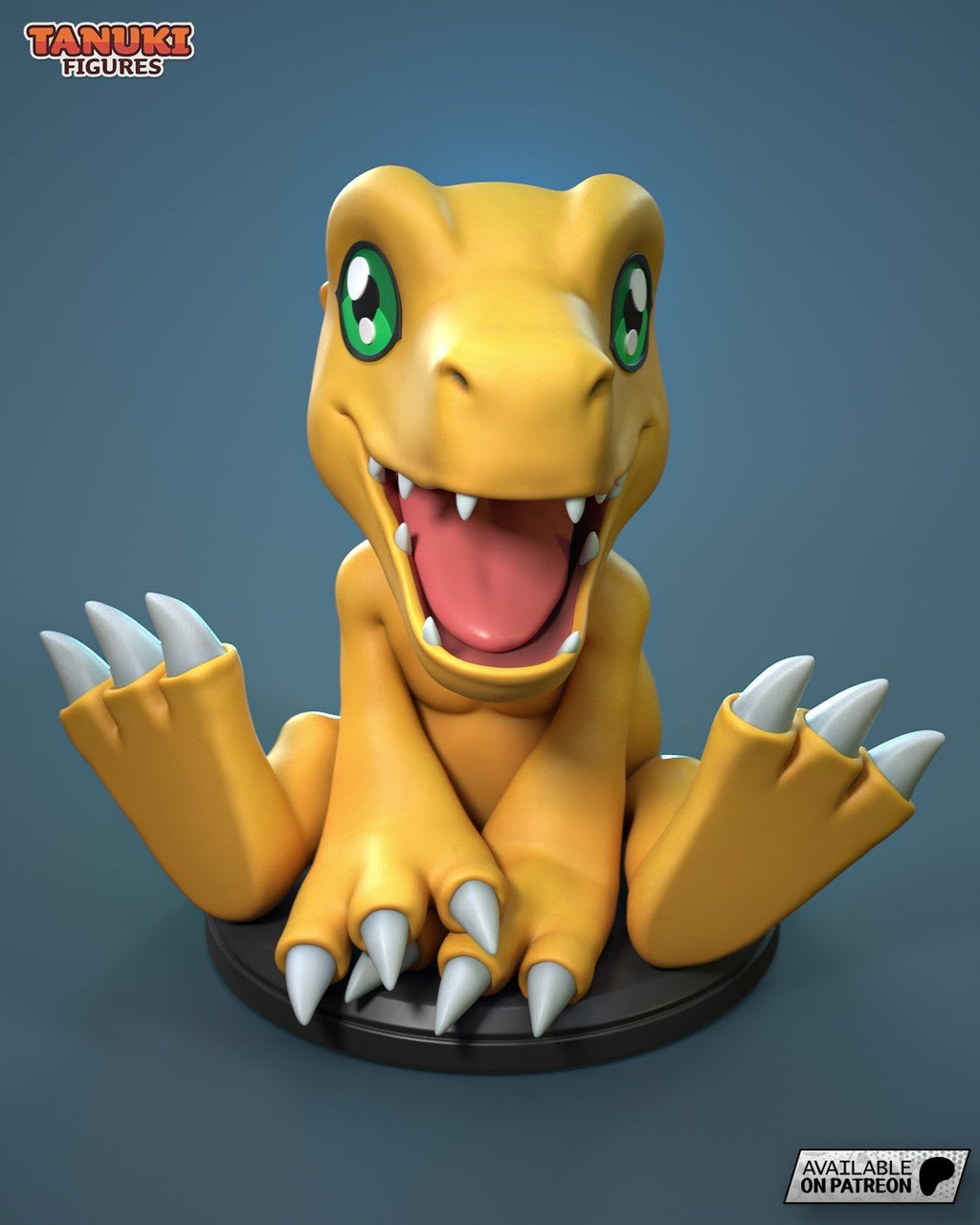 Agumon Toon (Digimon) 3D Printed Garage Kit Figure