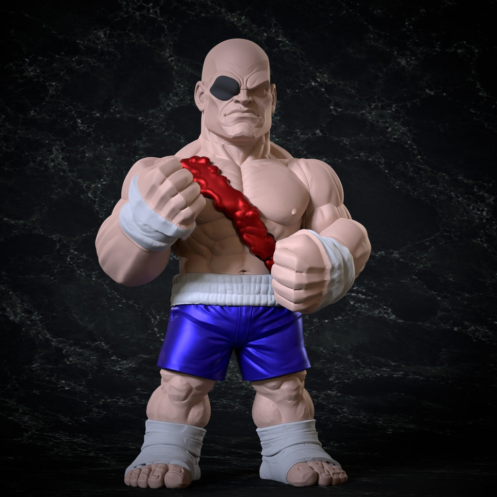 Sagat Street Fighter Fan Art Figure Full Colour 3D Printed Statue