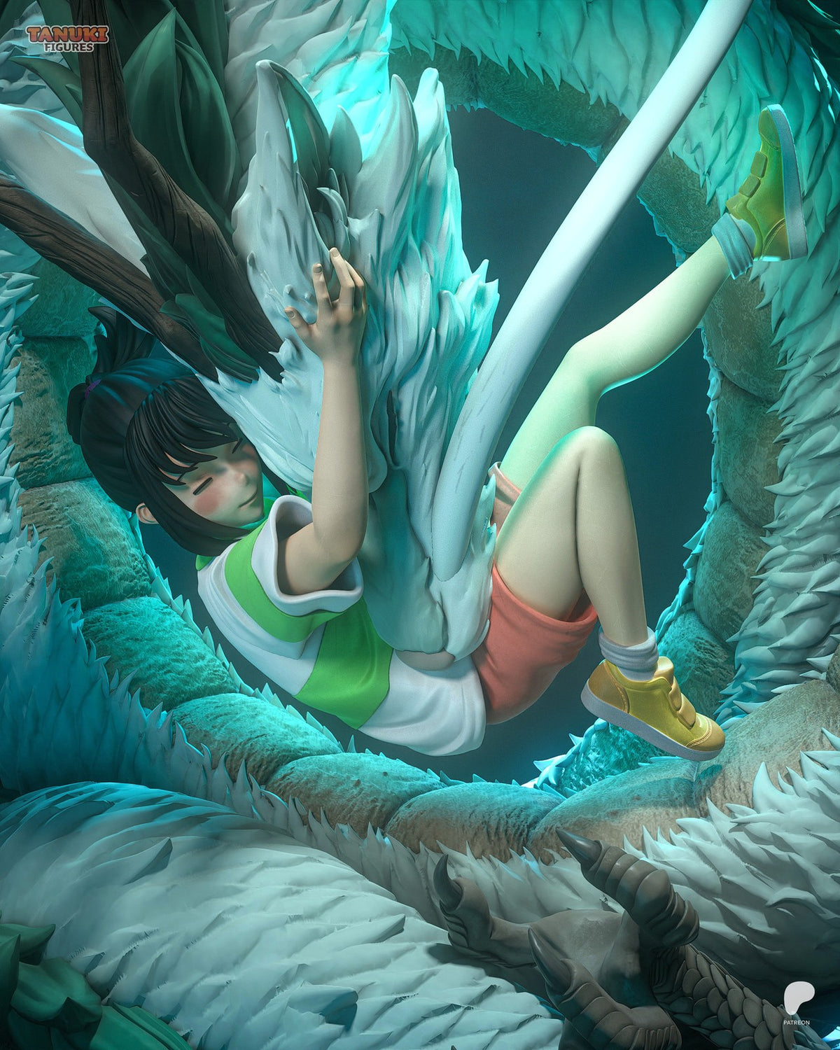 Chihiro & Haku (Spirited Away) 3D Printed Garage Kit Figure