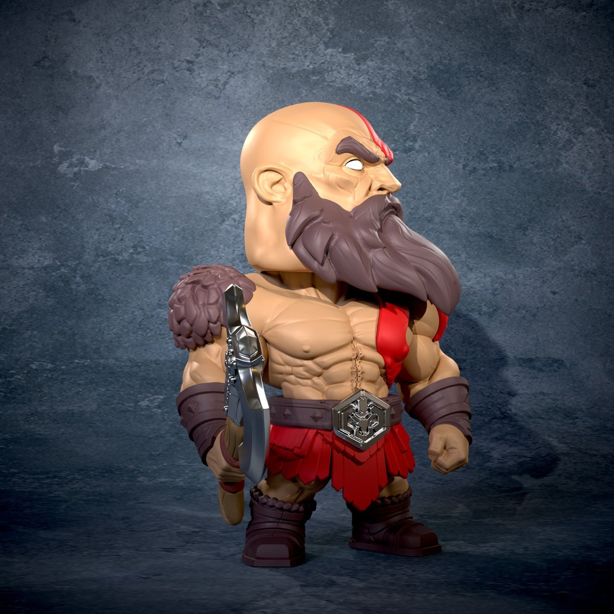 Kratos God of War Fan Art Figure Full Colour 3D Printed Statue