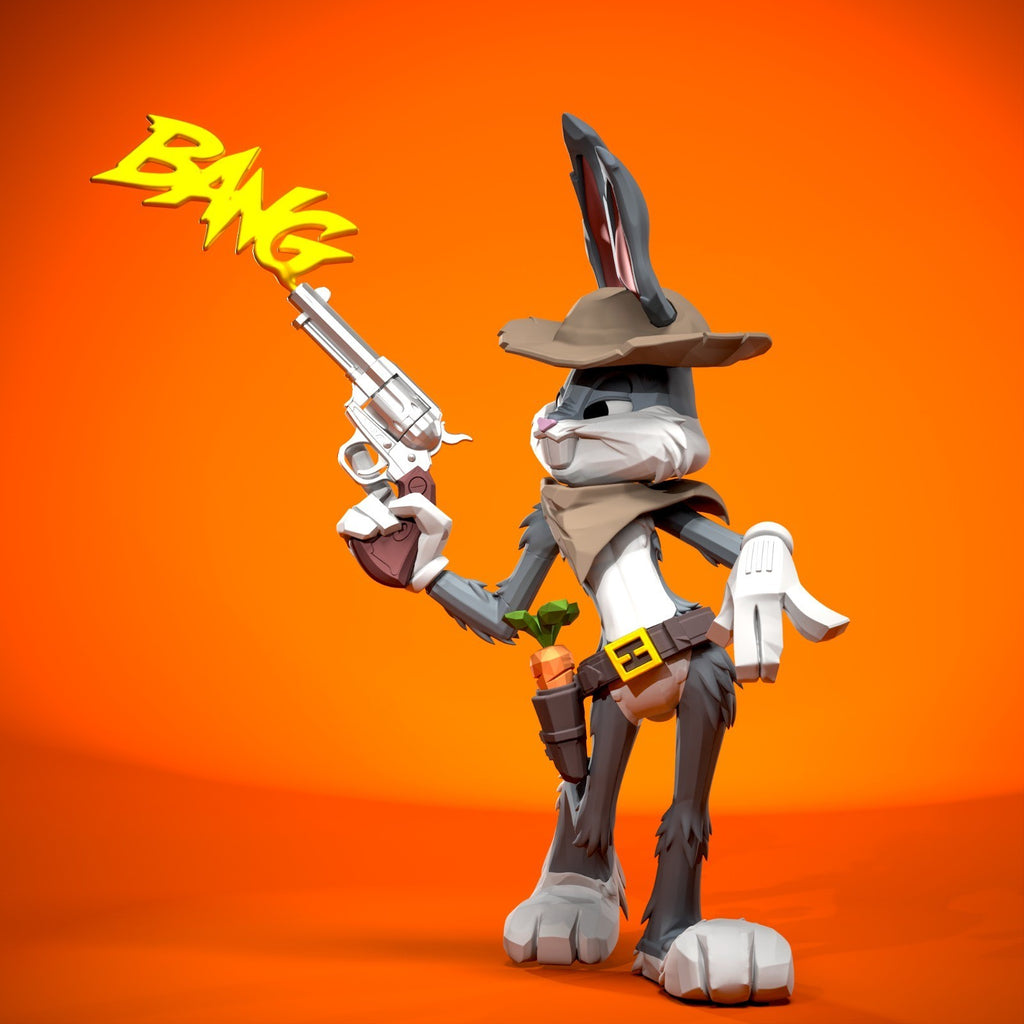 Bugs Bunny Wild West Looney Tunes Fan Art Figure Full Colour 3D Printed Statue